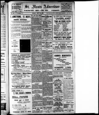 cover page of St. Neots Advertiser published on May 12, 1916