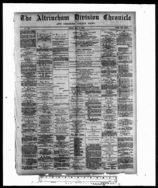 cover page of Altrincham Chronicle published on May 9, 1890