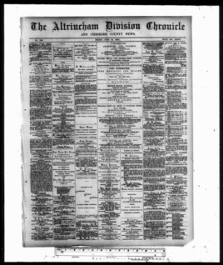 cover page of Altrincham Chronicle published on June 13, 1890