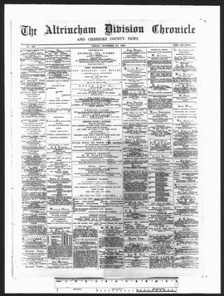 cover page of Altrincham Chronicle published on November 21, 1890