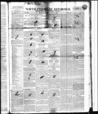 cover page of North Cheshire Reformer published on August 2, 1839