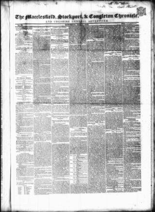 cover page of Macclesfield, Stockport, & Congleton Chronicle published on April 1, 1843