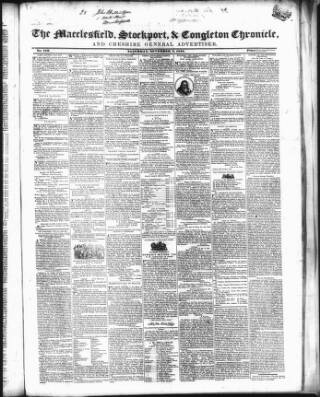 cover page of Macclesfield, Stockport, & Congleton Chronicle published on November 2, 1844
