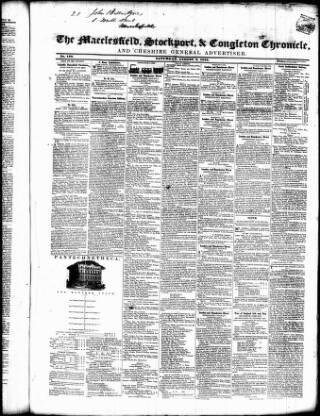 cover page of Macclesfield, Stockport, & Congleton Chronicle published on August 2, 1845