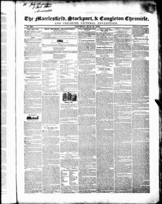 cover page of Macclesfield, Stockport, & Congleton Chronicle published on June 13, 1846