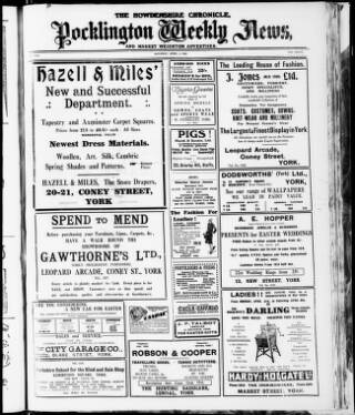 cover page of Howdenshire Chronicle published on April 1, 1933