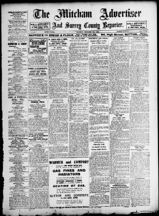 cover page of Mitcham Advertiser published on December 13, 1923