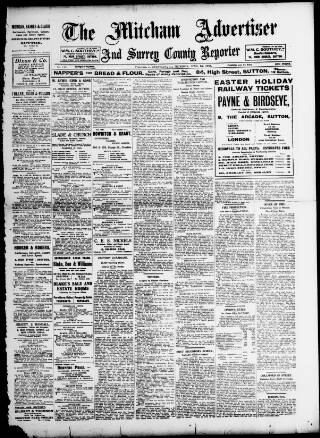 cover page of Mitcham Advertiser published on April 1, 1926