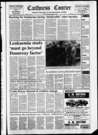 cover page of Caithness Courier published on June 13, 1990