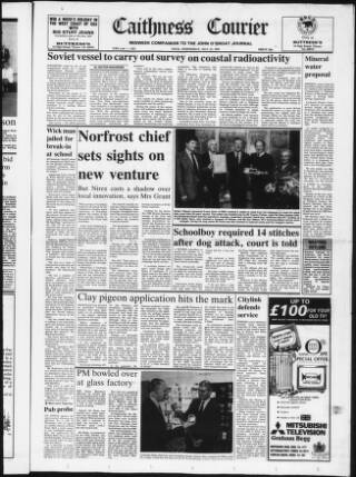 cover page of Caithness Courier published on May 22, 1991