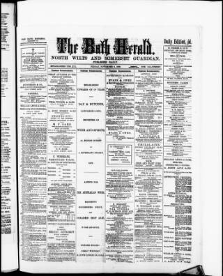cover page of Bath Herald published on November 2, 1888