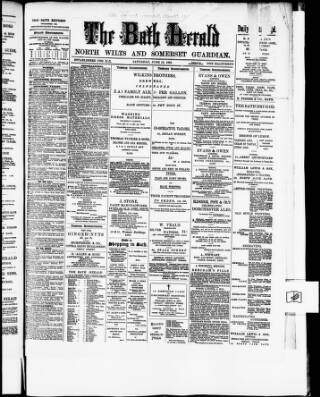 cover page of Bath Herald published on June 13, 1891