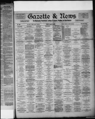 cover page of Blackpool Gazette published on August 2, 1895