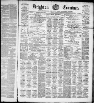 cover page of Brighton Examiner published on November 2, 1880