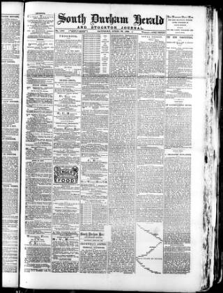 cover page of South Durham Herald published on April 26, 1890