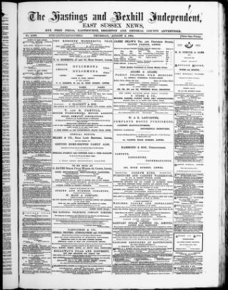 cover page of Hastings and Bexhill Independent published on August 2, 1894
