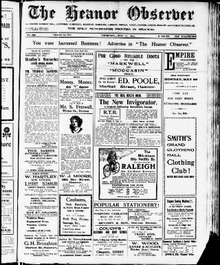 cover page of Heanor Observer published on May 22, 1913