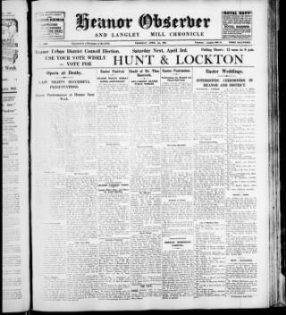 cover page of Heanor Observer published on April 1, 1937