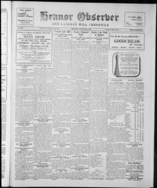 cover page of Heanor Observer published on August 10, 1950