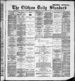 cover page of Oldham Daily Standard and Northern Times published on April 1, 1889