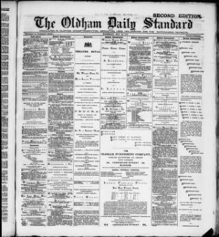 cover page of Oldham Daily Standard and Northern Times published on May 22, 1889