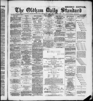cover page of Oldham Daily Standard and Northern Times published on August 2, 1889