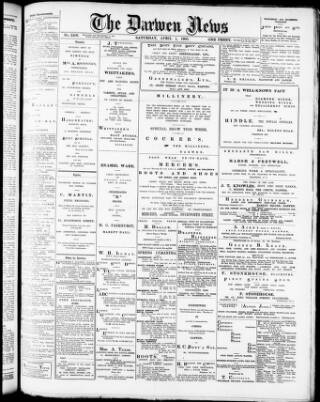 cover page of Darwen News published on April 1, 1905