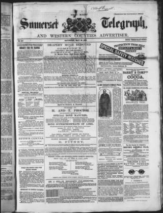cover page of East Somerset Telegraph published on May 22, 1869
