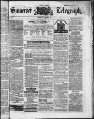 cover page of East Somerset Telegraph and General Advertiser published on August 2, 1873