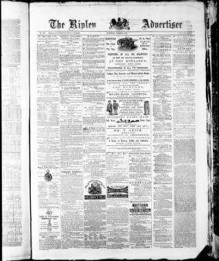 cover page of Ripley Advertiser published on August 2, 1873