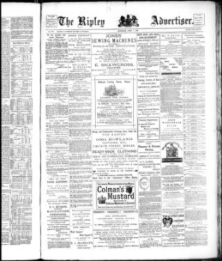 cover page of Ripley Advertiser published on April 1, 1882