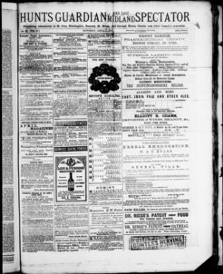 cover page of Hunts Guardian published on April 1, 1871
