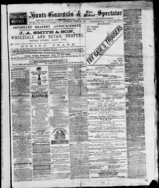 cover page of Hunts Guardian published on June 13, 1874