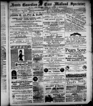 cover page of Hunts Guardian published on August 2, 1884