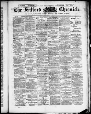 cover page of Salford Chronicle published on November 2, 1889
