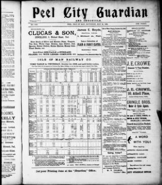 cover page of Peel City Guardian published on May 22, 1909