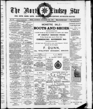cover page of Lincolnshire Star published on November 30, 1889
