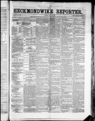 cover page of Heckmondwike Reporter published on May 22, 1880