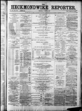 cover page of Heckmondwike Reporter published on August 17, 1889
