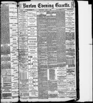 cover page of Burton Evening Gazette published on April 1, 1896