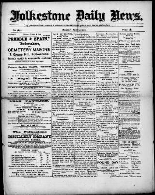 cover page of Folkestone Daily News published on June 13, 1910