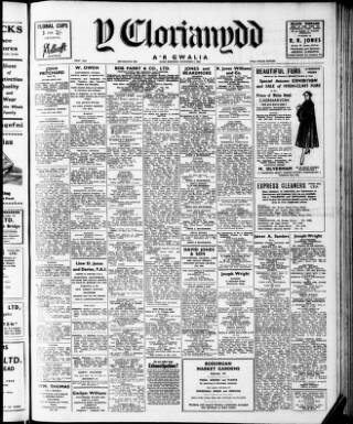 cover page of Y Clorianydd published on November 2, 1960