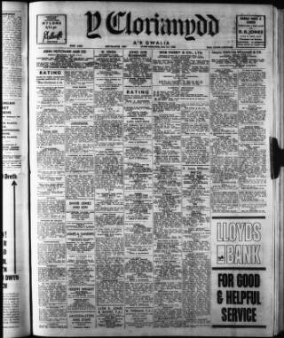 cover page of Y Clorianydd published on May 22, 1963