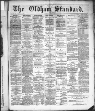 cover page of Oldham Standard published on April 13, 1889