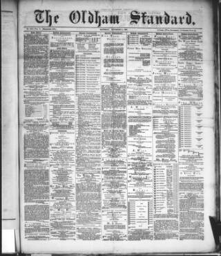 cover page of Oldham Standard published on November 2, 1889