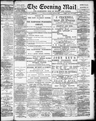 cover page of Southern Daily Mail published on August 2, 1889