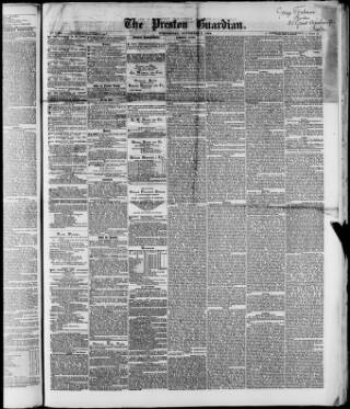 cover page of Preston Guardian published on November 2, 1864