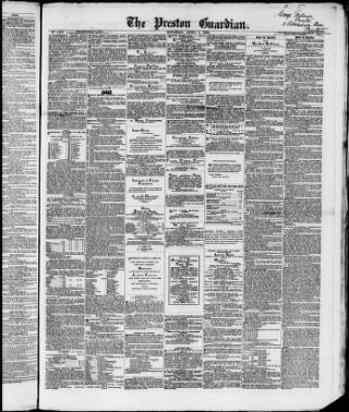 cover page of Preston Guardian published on April 1, 1865