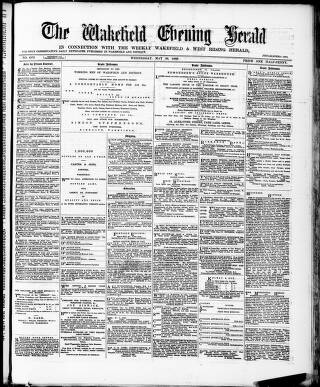 cover page of Wakefield Evening Herald published on May 22, 1889