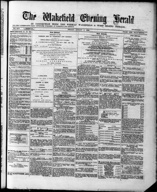 cover page of Wakefield Evening Herald published on August 2, 1889